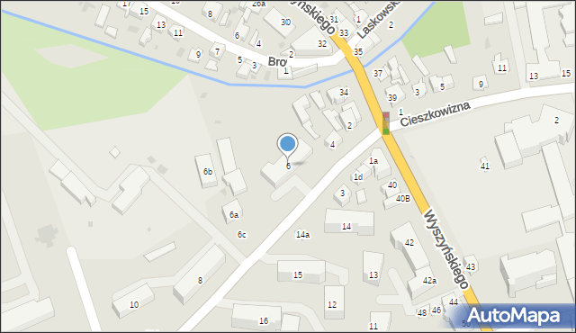 Łuków, Partyzantów, 6, mapa Łuków