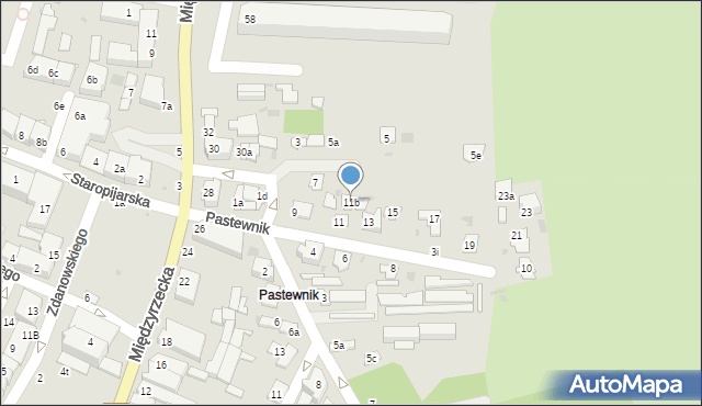 Łuków, Pastewnik, 11b, mapa Łuków