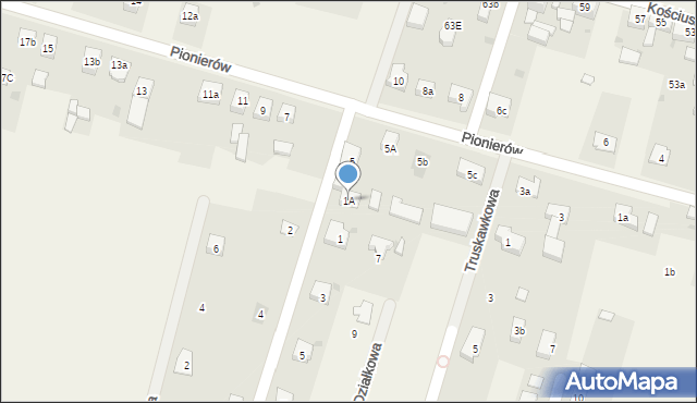 Lutynia, Partyzantów, 1A, mapa Lutynia