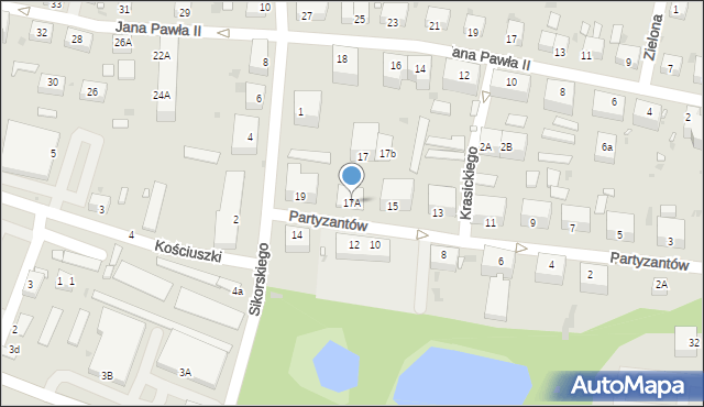 Lwówek Śląski, Partyzantów, 17A, mapa Lwówek Śląski