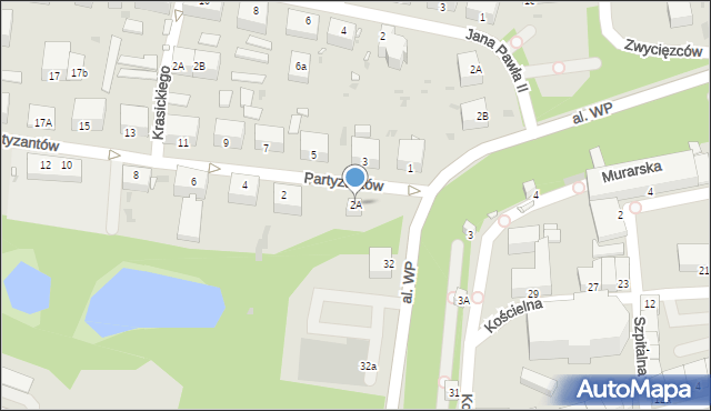 Lwówek Śląski, Partyzantów, 2A, mapa Lwówek Śląski