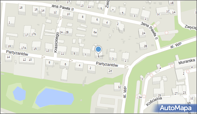 Lwówek Śląski, Partyzantów, 5, mapa Lwówek Śląski