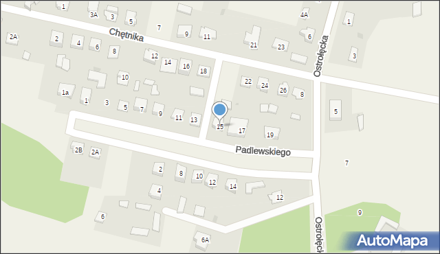 Łyse, Padlewskiego Zygmunta, gen., 15, mapa Łyse