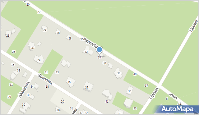 Magdalenka, Paprociowa, 34, mapa Magdalenka