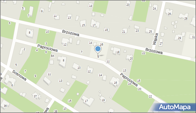 Magdalenka, Paprociowa, 9, mapa Magdalenka