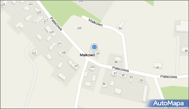 Małkowo, Pałacowa, 102, mapa Małkowo