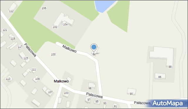 Małkowo, Pałacowa, 94, mapa Małkowo