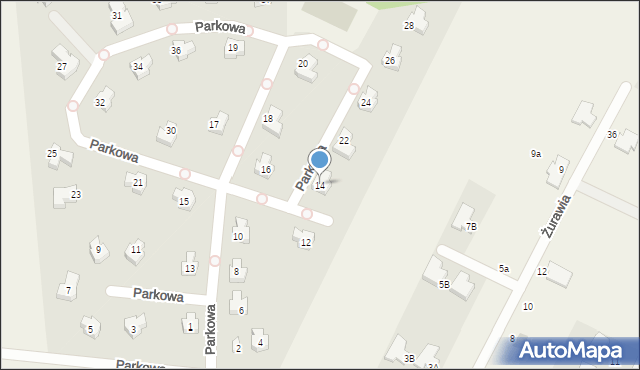 Małkowo, Parkowa, 14, mapa Małkowo