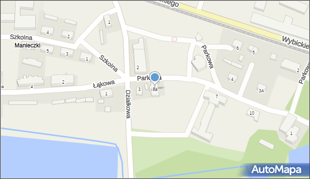 Manieczki, Parkowa, 8a, mapa Manieczki