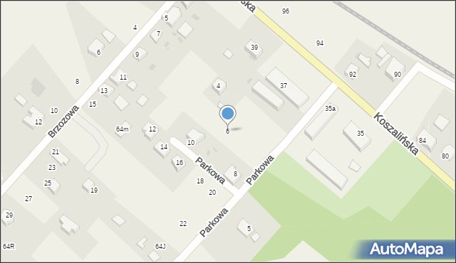 Manowo, Parkowa, 6, mapa Manowo