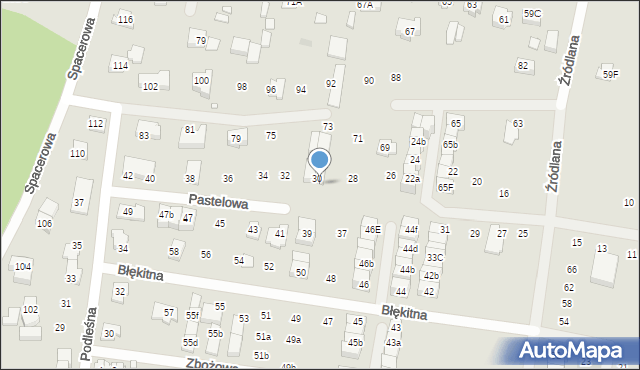 Marki, Pastelowa, 30A, mapa Marki