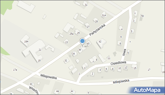 Mełgiew, Partyzancka, 38, mapa Mełgiew