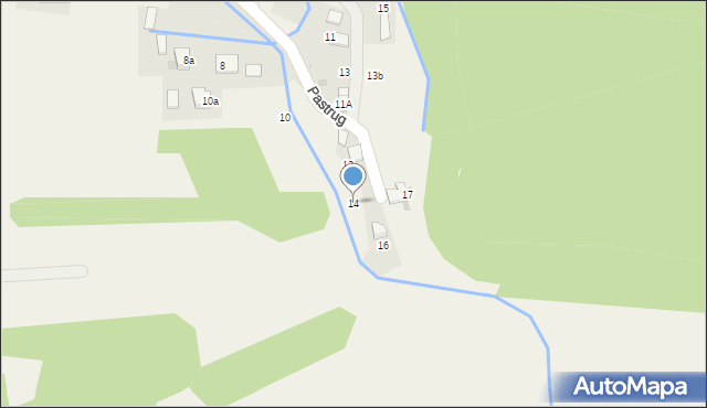 Mętków, Pastrug, 14, mapa Mętków