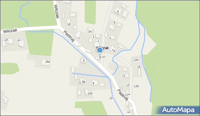 Mętków, Pastrug, 5, mapa Mętków
