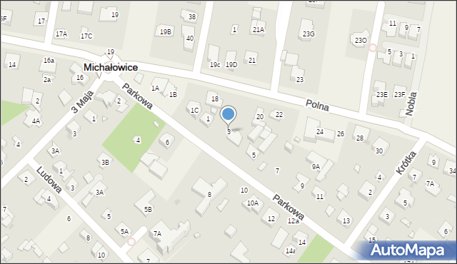 Michałowice, Parkowa, 3, mapa Michałowice