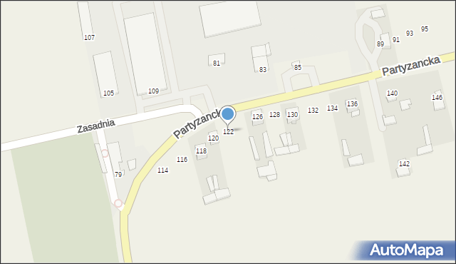 Michów, Partyzancka, 122, mapa Michów