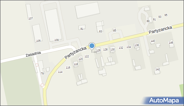 Michów, Partyzancka, 124, mapa Michów