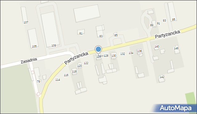 Michów, Partyzancka, 126, mapa Michów