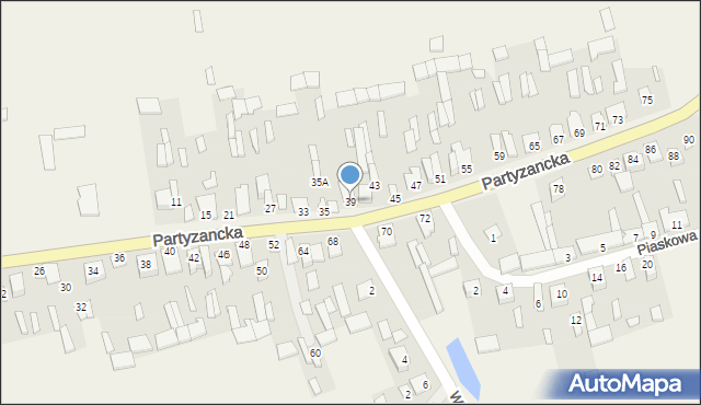 Michów, Partyzancka, 39, mapa Michów