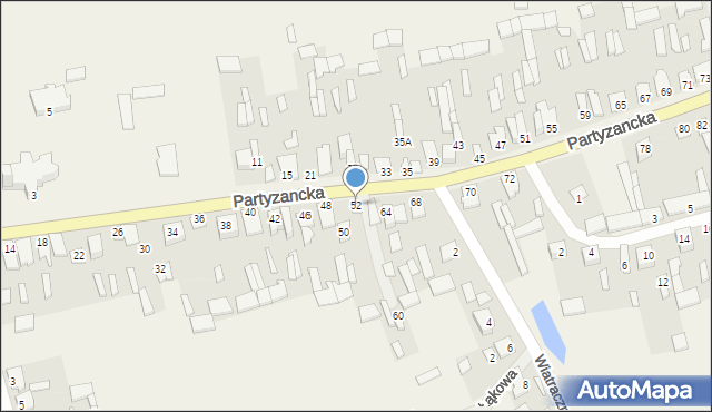 Michów, Partyzancka, 52, mapa Michów