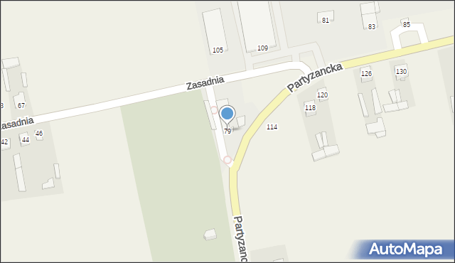 Michów, Partyzancka, 79, mapa Michów