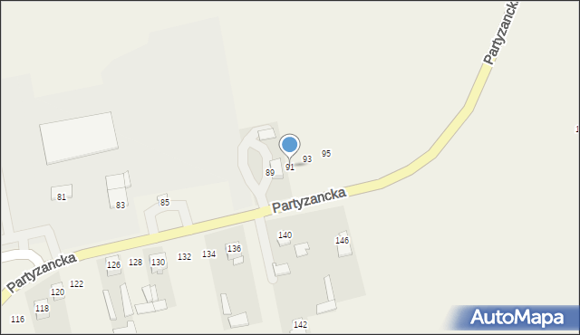 Michów, Partyzancka, 91, mapa Michów