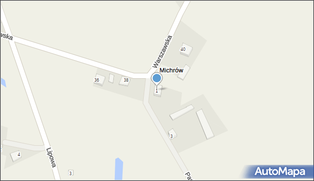 Michrów, Parkowa, 1, mapa Michrów