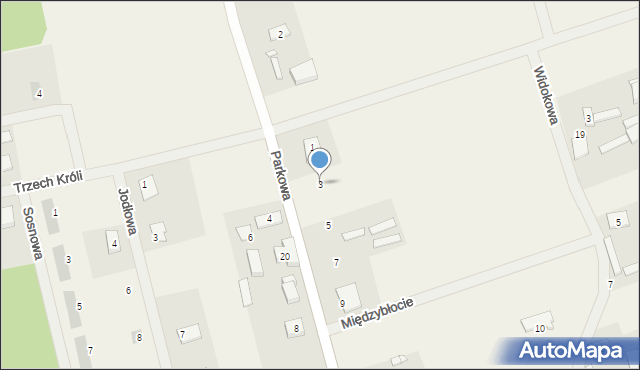 Międzybłocie, Parkowa, 3, mapa Międzybłocie