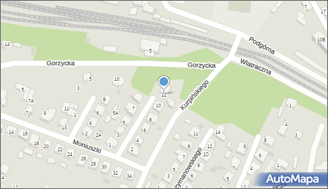 Międzychód, Paderewskiego Ignacego Jana, 12, mapa Międzychód