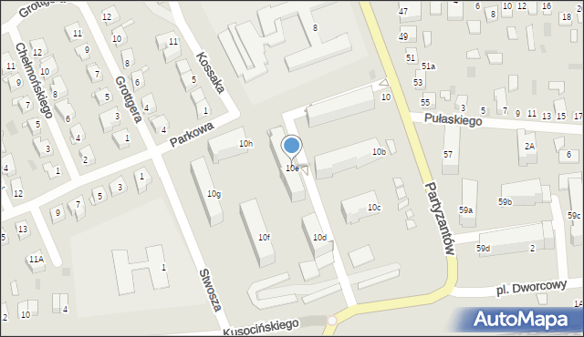 Międzyrzec Podlaski, Partyzantów, 10e, mapa Międzyrzec Podlaski