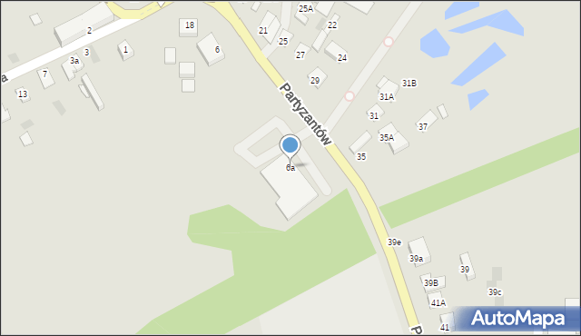 Międzyrzec Podlaski, Partyzantów, 6a, mapa Międzyrzec Podlaski