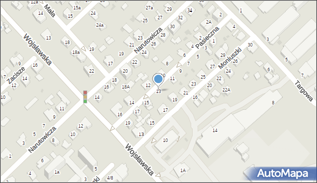 Mielec, Pasieczna, 13, mapa Mielca