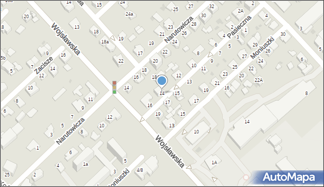 Mielec, Pasieczna, 14, mapa Mielca