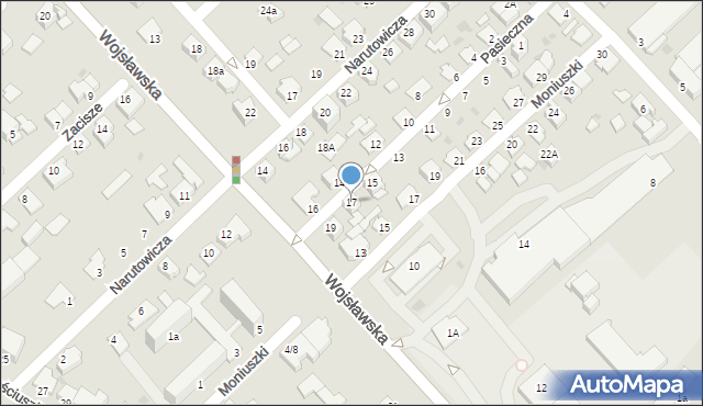 Mielec, Pasieczna, 17, mapa Mielca