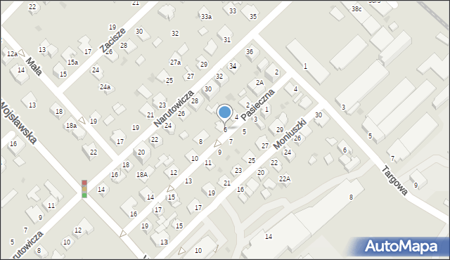 Mielec, Pasieczna, 6, mapa Mielca
