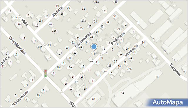 Mielec, Pasieczna, 8, mapa Mielca