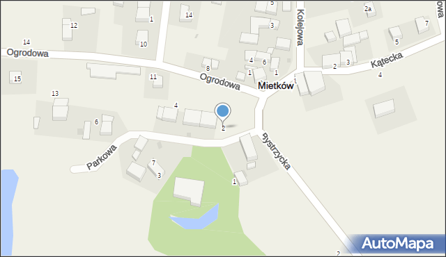 Mietków, Parkowa, 2, mapa Mietków