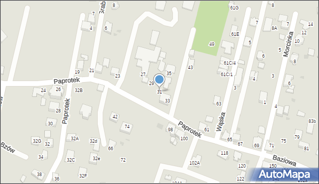 Mikołów, Paprotek, 31, mapa Mikołów