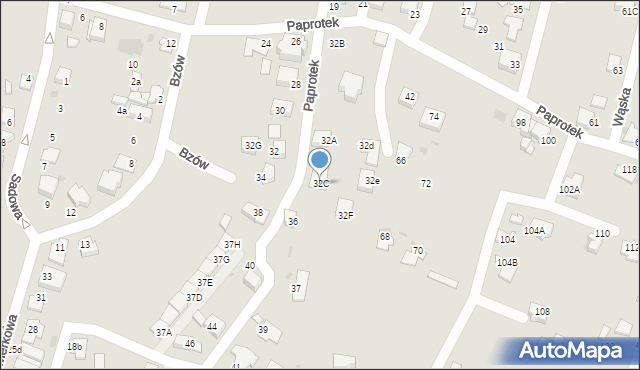 Mikołów, Paprotek, 32C, mapa Mikołów