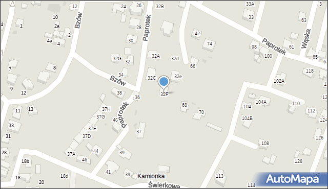 Mikołów, Paprotek, 32F, mapa Mikołów