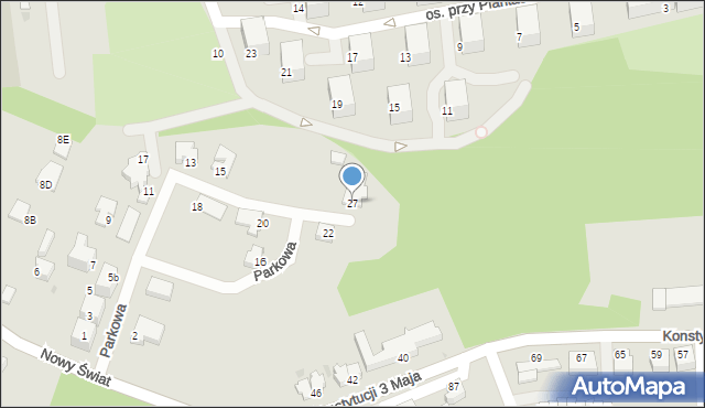 Mikołów, Parkowa, 27, mapa Mikołów