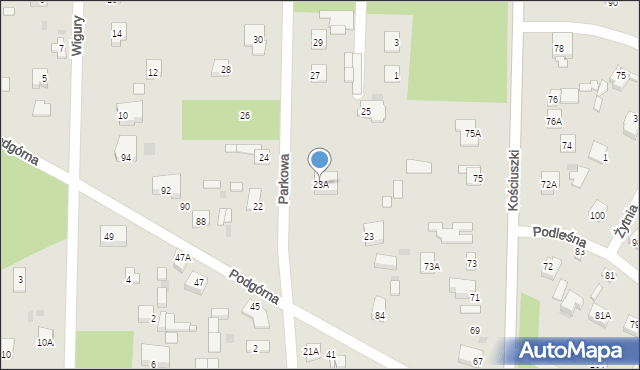 Milanówek, Parkowa, 23A, mapa Milanówek