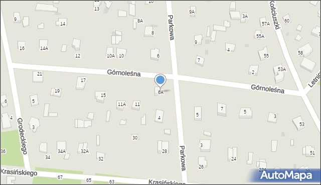 Milanówek, Parkowa, 6A, mapa Milanówek