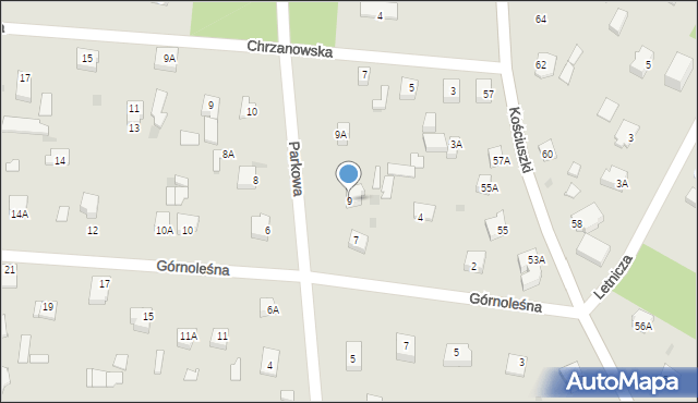 Milanówek, Parkowa, 9, mapa Milanówek