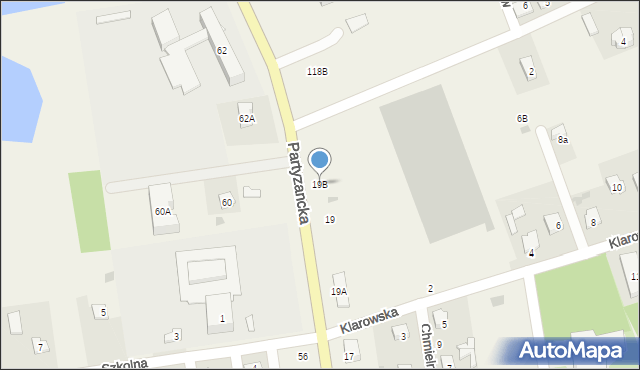 Milejów-Osada, Partyzancka, 19B, mapa Milejów-Osada