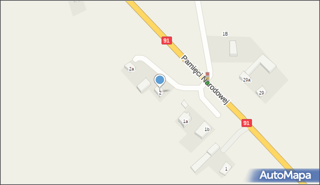 Miłobądz, Pamięci Narodowej, 2, mapa Miłobądz