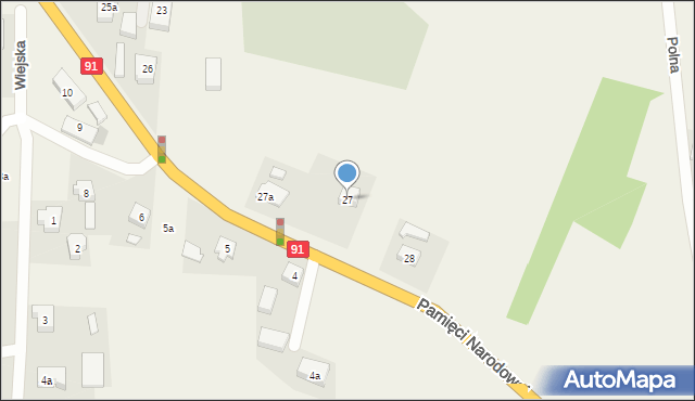 Miłobądz, Pamięci Narodowej, 27, mapa Miłobądz