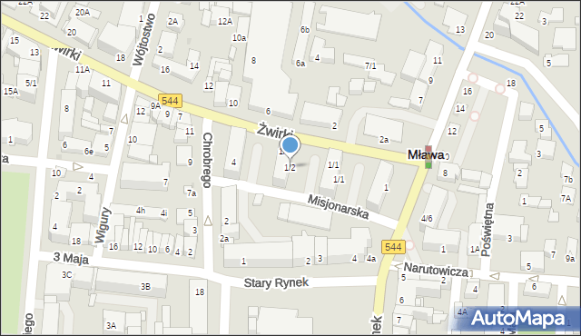 Mława, Padlewskiego Zygmunta, gen., 1/2, mapa Mława