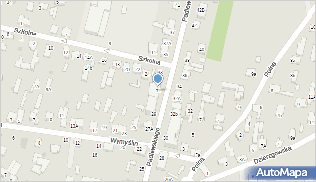 Mława, Padlewskiego Zygmunta, gen., 31, mapa Mława