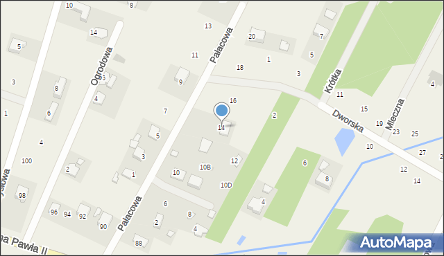Mleczków, Pałacowa, 14, mapa Mleczków